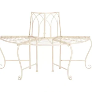 Abia Wrought Iron 50" Outdoor Tree Bench by Safavieh - glamourwo.com | ladies' apparel & accessories & shoes* Fashion