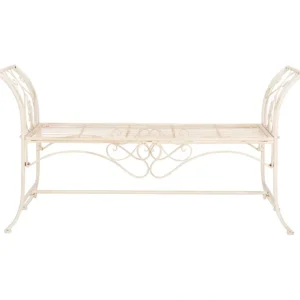 Adina Wrought Iron Outdoor Garden Bench by Safavieh - glamourwo.com | ladies' apparel & accessories & shoes* Cheap