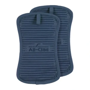 All-Clad Set of Two Ribbed Silicone Cotton Twil l Pot Holders - glamourwo.com | ladies' apparel & accessories & shoes* Cheap
