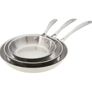 American Kitchen Stainless Steel Skillet, Three Piece Set - glamourwo.com | ladies' apparel & accessories & shoes* Sale