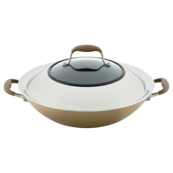 Anolon Advanced Home Hard-Anodized Nonstick Wok with Lid, 14in - glamourwo.com | ladies' apparel & accessories & shoes* Cheap