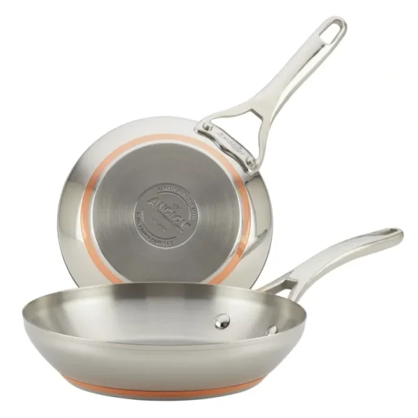 Anolon Nouvelle Copper Stainless Steel Twin-Pack Skillets - glamourwo.com | ladies' apparel & accessories & shoes* Cheap