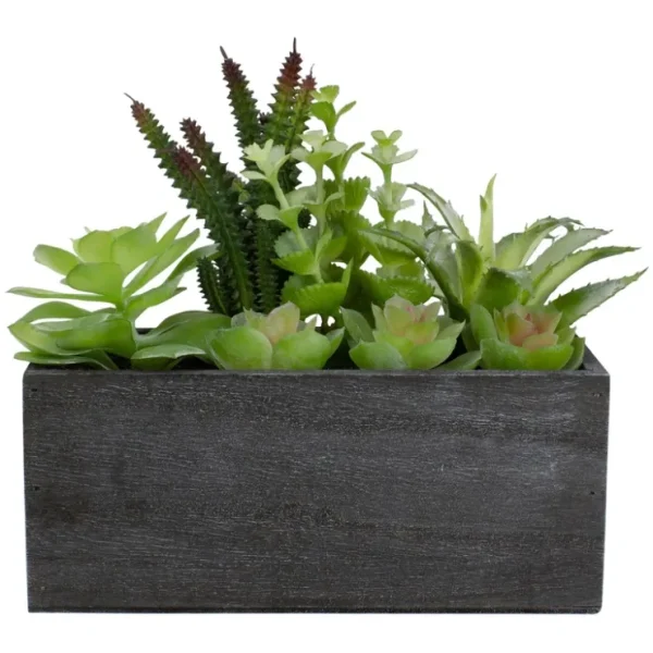 10" Artificial Mixed Succulent Plants in a Rectangular Planter - glamourwo.com | ladies' apparel & accessories & shoes* Best Sale
