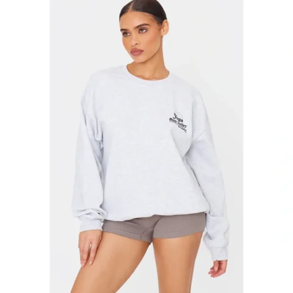 Ash Grey Yoga Long Sleeve Sweatshirt - glamourwo.com | ladies' apparel & accessories & shoes* Best