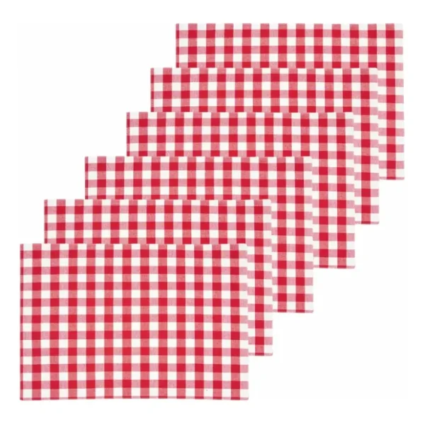 Ashford Red Placemat Set of 6 by Valerie - glamourwo.com | ladies' apparel & accessories & shoes* Fashion