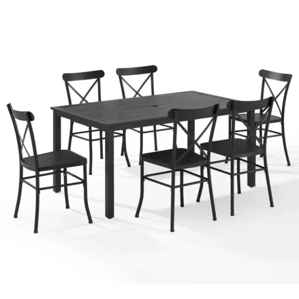 Astrid 7-Piece Outdoor Metal Dining Set - glamourwo.com | ladies' apparel & accessories & shoes* Best
