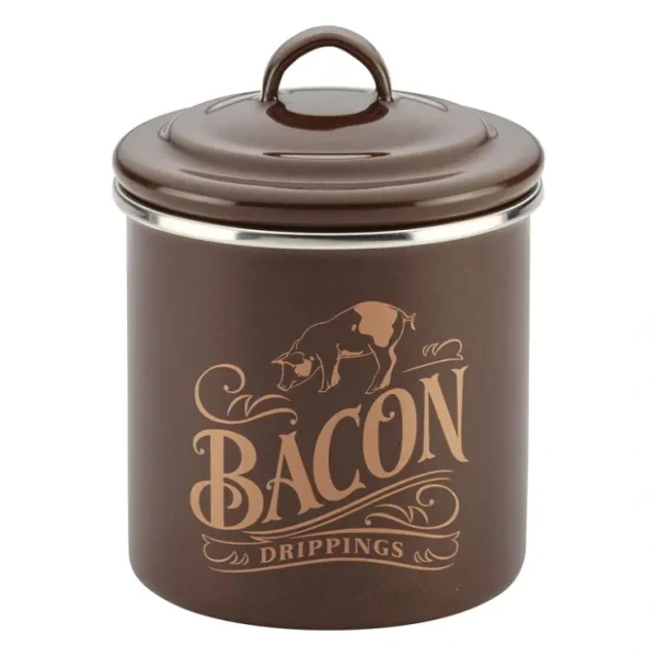 Ayesha Curry Enamel on Steel 4"x4" Bacon GreaseCan - glamourwo.com | ladies' apparel & accessories & shoes* Store