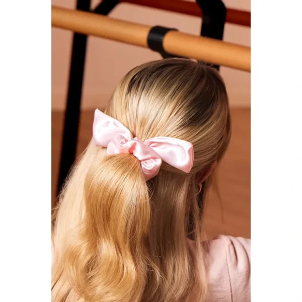 Baby Pink Satin Bow 2 Pack Scrunchies - glamourwo.com | ladies' apparel & accessories & shoes* Online