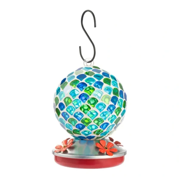 Backyard Expressions Glass Hummingbird Feeder -Green/Blue - glamourwo.com | ladies' apparel & accessories & shoes* Flash Sale