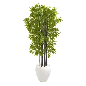 5' Bamboo Tree in White Planter by Nearly Natural - glamourwo.com | ladies' apparel & accessories & shoes* Fashion