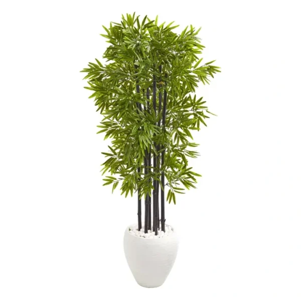 5' Bamboo Tree in White Planter by Nearly Natural - glamourwo.com | ladies' apparel & accessories & shoes* Fashion