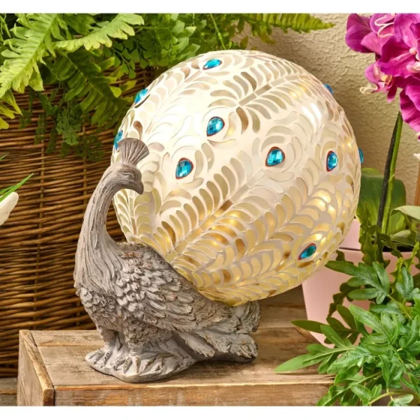 Barbara King Illuminated Peacock Garden Gazing Ball - glamourwo.com | ladies' apparel & accessories & shoes* Discount