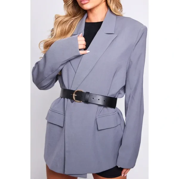 Black Basic Curved Buckle Waist Belt - glamourwo.com | ladies' apparel & accessories & shoes* Fashion