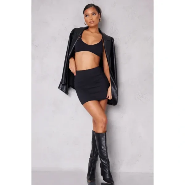 Black Stretch Basic High Rise Micro Mini Skirt - glamourwo.com | ladies' apparel & accessories & shoes* Cheap