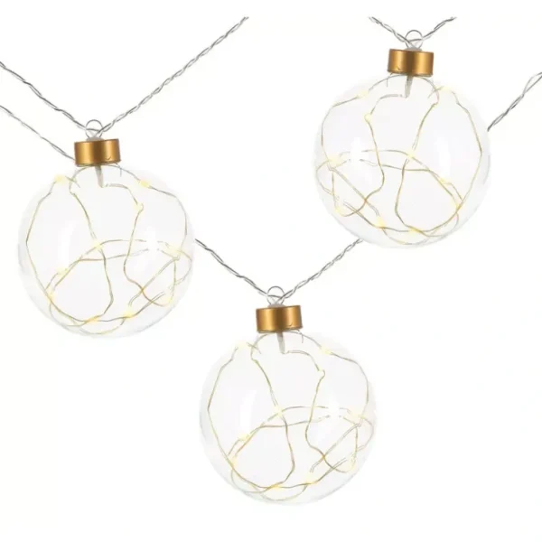 9.8' Clear Glass Ball LED Garland w 12 Lights by Gerson Co - glamourwo.com | ladies' apparel & accessories & shoes* Clearance