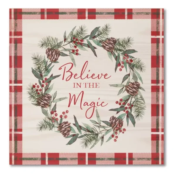 Courtside Market Believe In Magic Wreath14x14 Wood Sign - glamourwo.com | ladies' apparel & accessories & shoes* Cheap