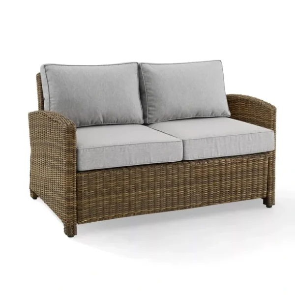 Crosley Bradenton Outdoor Wicker Loveseat Weathered - glamourwo.com | ladies' apparel & accessories & shoes* Best Sale