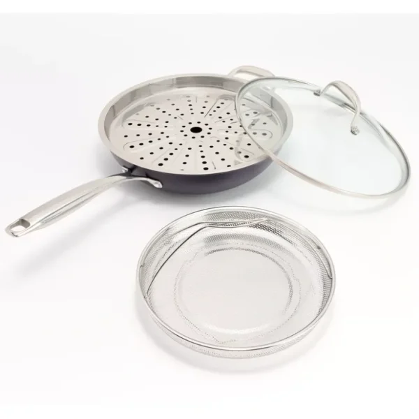 Fabio Viviani 5-Qt Everyday Pan with 2 S/S Inserts Lid - glamourwo.com | ladies' apparel & accessories & shoes* Best