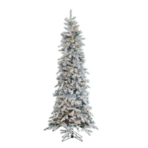 7.5' Flocked Narrow Pencil Pine with 450 lightsby Sterling Co - glamourwo.com | ladies' apparel & accessories & shoes* Online