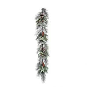 48" Frost Cedar Leaf Garland by Valerie - glamourwo.com | ladies' apparel & accessories & shoes* Best Sale