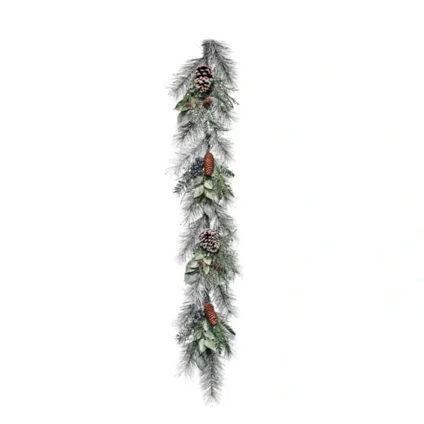 48" Frost Cedar Leaf Garland by Valerie - glamourwo.com | ladies' apparel & accessories & shoes* Best Sale