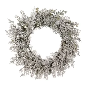 24" Frosted Cedar Wreath by Valerie - glamourwo.com | ladies' apparel & accessories & shoes* Sale