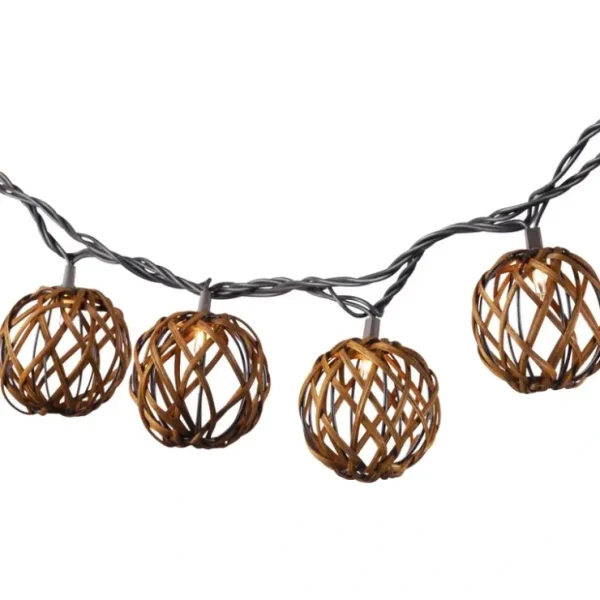 6-ft L Electric Rattan Weave Sphere Patio Lights by Gerson Co - glamourwo.com | ladies' apparel & accessories & shoes* Fashion