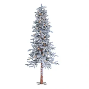 6-Ft Pre-Lit Flocked Alpine Tree w/ 150 lights by Sterling Co - glamourwo.com | ladies' apparel & accessories & shoes* Cheap
