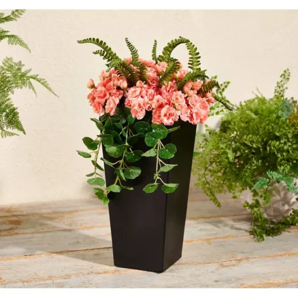 Garden Reflections 18" Faux Begonias Greenery in Planter - glamourwo.com | ladies' apparel & accessories & shoes* Online