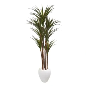 70" Giant Yucca Tree in White Planter by NearlyNatural - glamourwo.com | ladies' apparel & accessories & shoes* Outlet