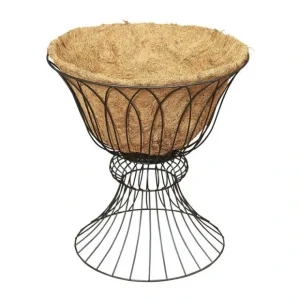 16.5"H Black Wire Planter Stand w/ Coco Liner by Gerson Co. - glamourwo.com | ladies' apparel & accessories & shoes* Online