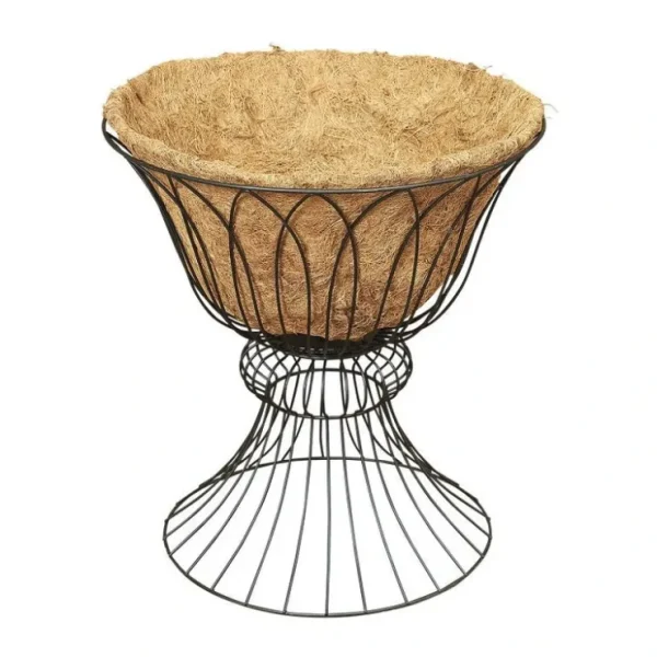 16.5"H Black Wire Planter Stand w/ Coco Liner by Gerson Co. - glamourwo.com | ladies' apparel & accessories & shoes* Online