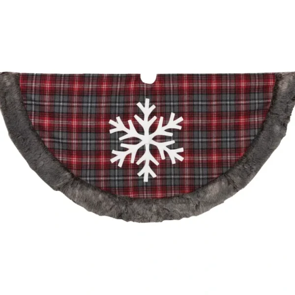 50-in D Buffalo Plaid Tree Skirt w/Snowflake byGerson Co - glamourwo.com | ladies' apparel & accessories & shoes* Cheap