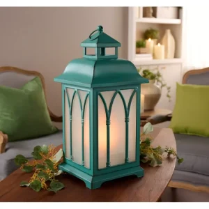 18" In/ Outdoor Flicker Flame Cathedral Window Lantern by Valerie - glamourwo.com | ladies' apparel & accessories & shoes* Flash Sale