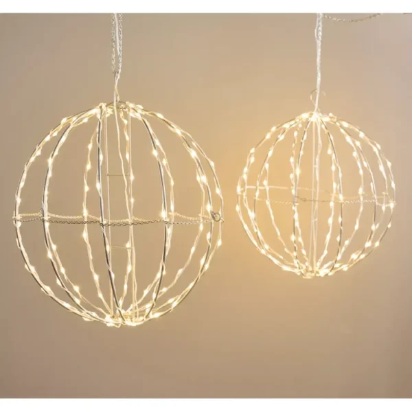 Indoor/ Outdoor Set of 2 Lit Plug-In Spheres by Valerie - glamourwo.com | ladies' apparel & accessories & shoes* Flash Sale