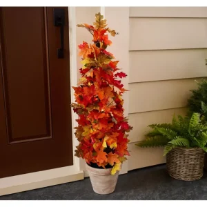 3' In/Outdoor Illuminated Maple Leaf Topiary by Valerie - glamourwo.com | ladies' apparel & accessories & shoes* New