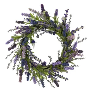 20" Lavender Wreath by Nearly Natural - glamourwo.com | ladies' apparel & accessories & shoes* Outlet