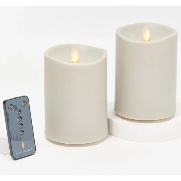 Martha Stewart S/2 Flameless 5" Outdoor Matte Pillars - glamourwo.com | ladies' apparel & accessories & shoes* Online