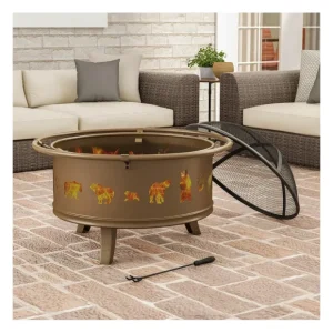 32" Outdoor Deep Fire Pit with Bear Cutouts - glamourwo.com | ladies' apparel & accessories & shoes* Best