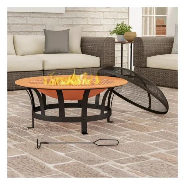 30" Outdoor Deep Fire Pit with Grilling Grate - glamourwo.com | ladies' apparel & accessories & shoes* Fashion