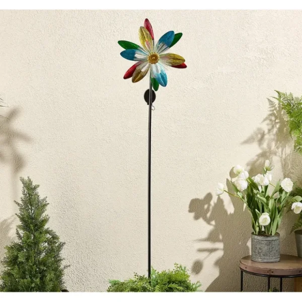 Plow Hearth 63" Solar Fiber Optic Flower Wind Spinner - glamourwo.com | ladies' apparel & accessories & shoes* Best
