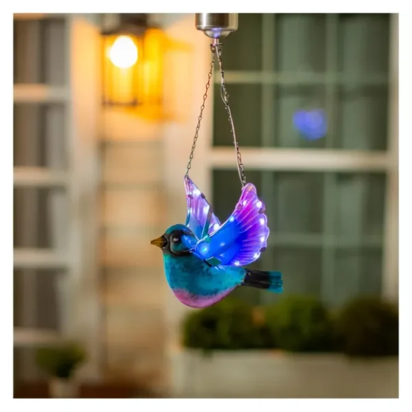 Plow Hearth 9" Solar Illuminated Hanging Glass Bird - glamourwo.com | ladies' apparel & accessories & shoes* Discount