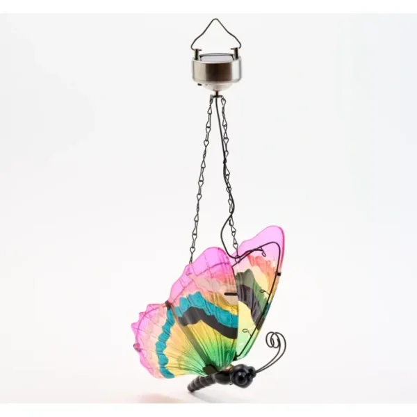 Plow Hearth Hanging Solar Illuminated Glass Butterfly - glamourwo.com | ladies' apparel & accessories & shoes* Shop