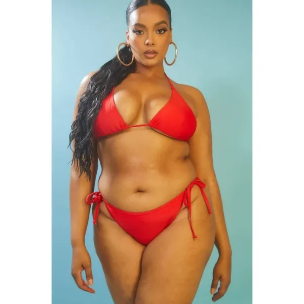 Plus Red Mix & Match Triangle Bikini Top - glamourwo.com | ladies' apparel & accessories & shoes | Hot