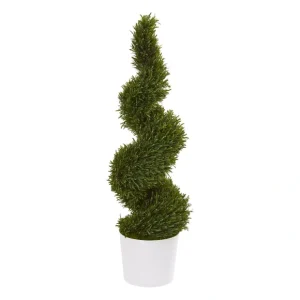 50" Rosemary Spiral Topiary in Planter by Nearly Natural - glamourwo.com | ladies' apparel & accessories & shoes* Sale