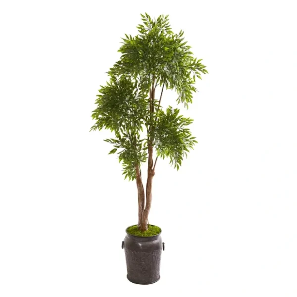 82" Ruscus Tree in Planter by Nearly Natural - glamourwo.com | ladies' apparel & accessories & shoes* Flash Sale