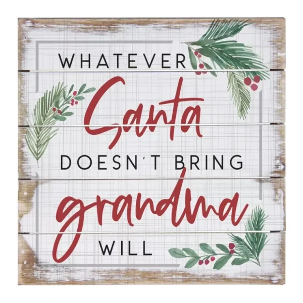 "Santa or Grandma Brings" Pallet Decor By Sincee Surroundings - glamourwo.com | ladies' apparel & accessories & shoes* Shop