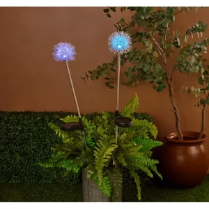 Ultimate Innovations Illuminated Dandelion Set of 2 Stakes - glamourwo.com | ladies' apparel & accessories & shoes | Hot