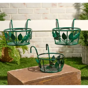 Ultimate Innovations Set of 3 Deck Rail Plant Pot Holders - glamourwo.com | ladies' apparel & accessories & shoes | Store