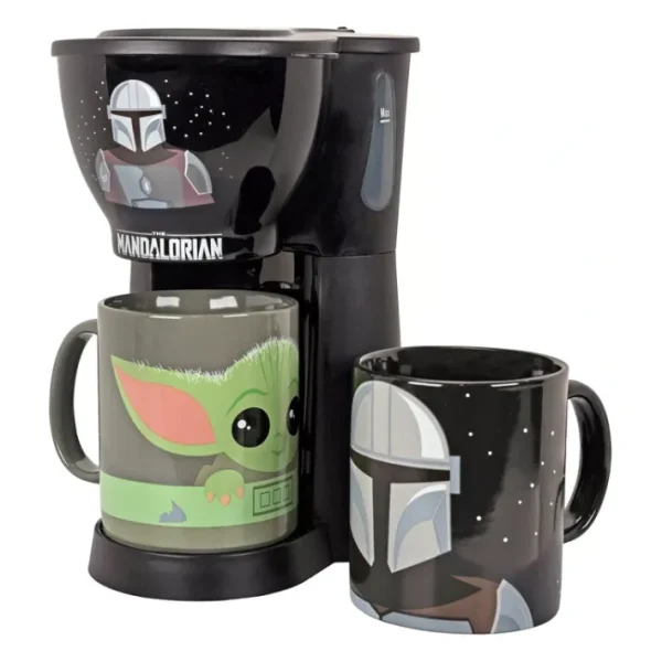 Uncanny Brands Star Wars Mandalorian Inline Coffee Maker Set - glamourwo.com | ladies' apparel & accessories & shoes | Outlet